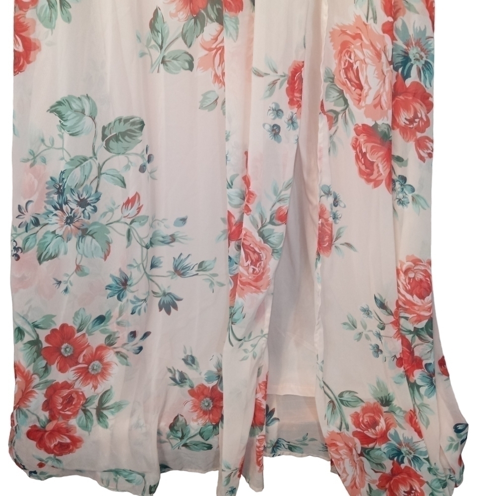 Lulu's Garden Meandering Floral Chiffon Sleeveless Maxi Dress Blush Size Small - Picture 8 of 14